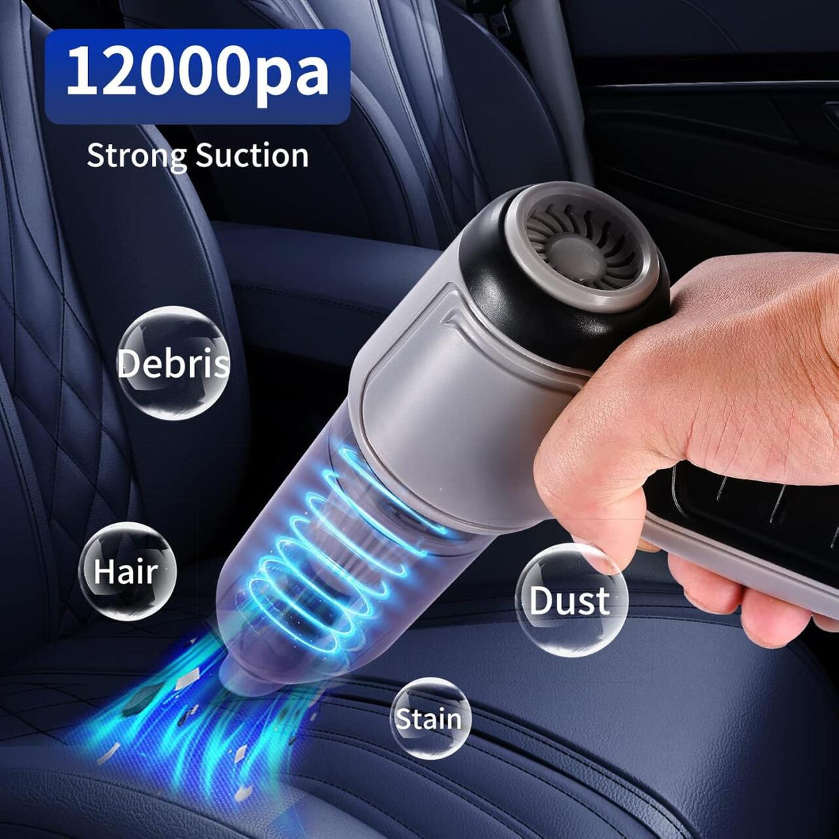 Mini Aspirador de Mano Inalámbrico 4 en 1 – Recargable USB | Para Coche, Hogar y Oficina