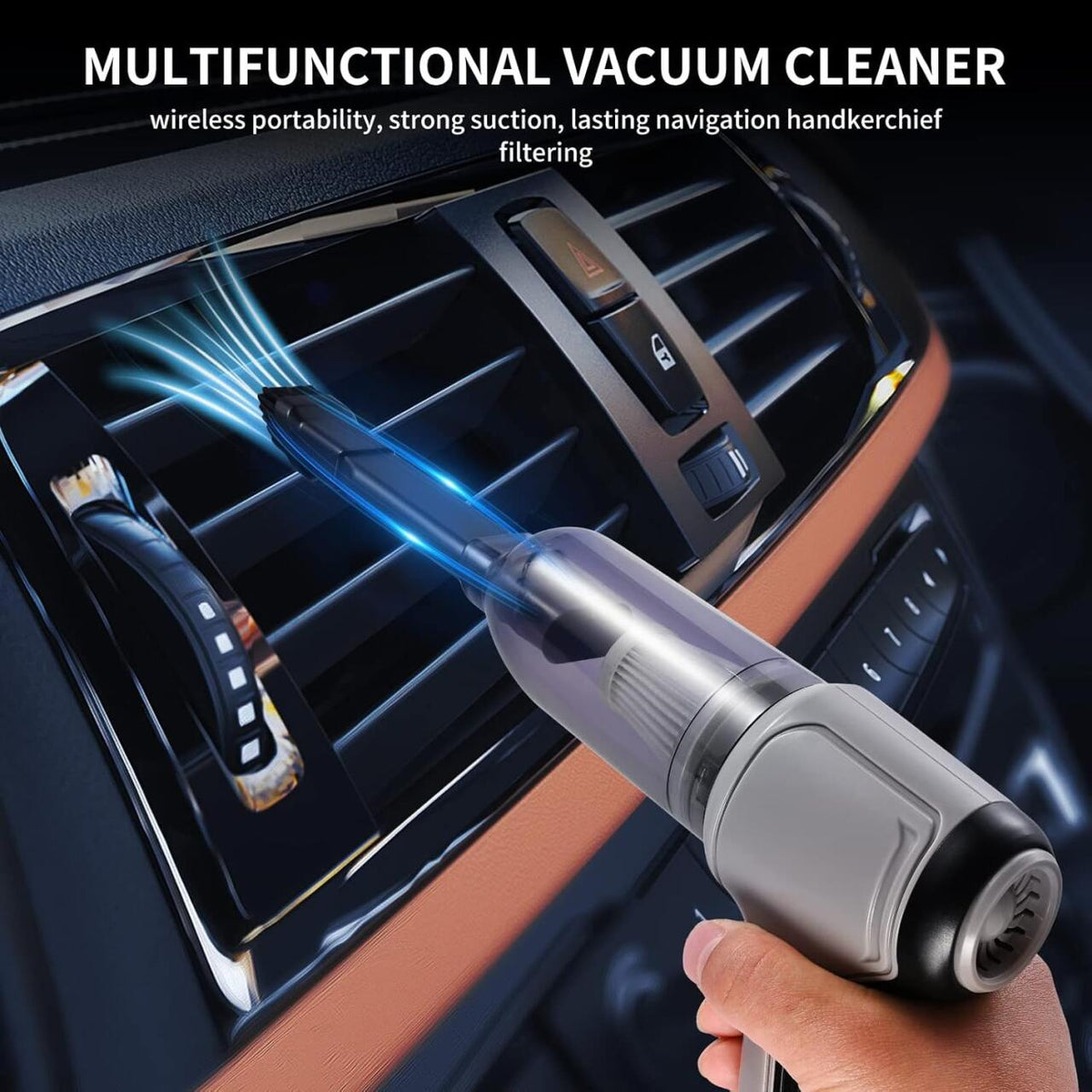 Mini Aspirador de Mano Inalámbrico 4 en 1 – Recargable USB | Para Coche, Hogar y Oficina