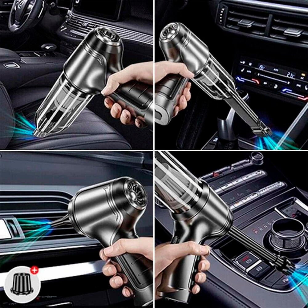 Mini Aspirador de Mano Inalámbrico 4 en 1 – Recargable USB | Para Coche, Hogar y Oficina