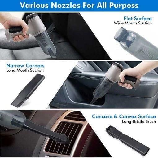 Mini Aspirador de Mano Inalámbrico 4 en 1 – Recargable USB | Para Coche, Hogar y Oficina