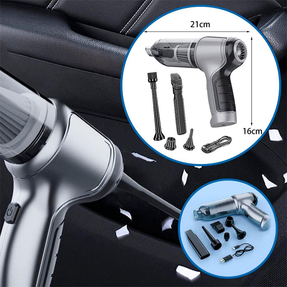 Mini Aspirador de Mano Inalámbrico 4 en 1 – Recargable USB | Para Coche, Hogar y Oficina